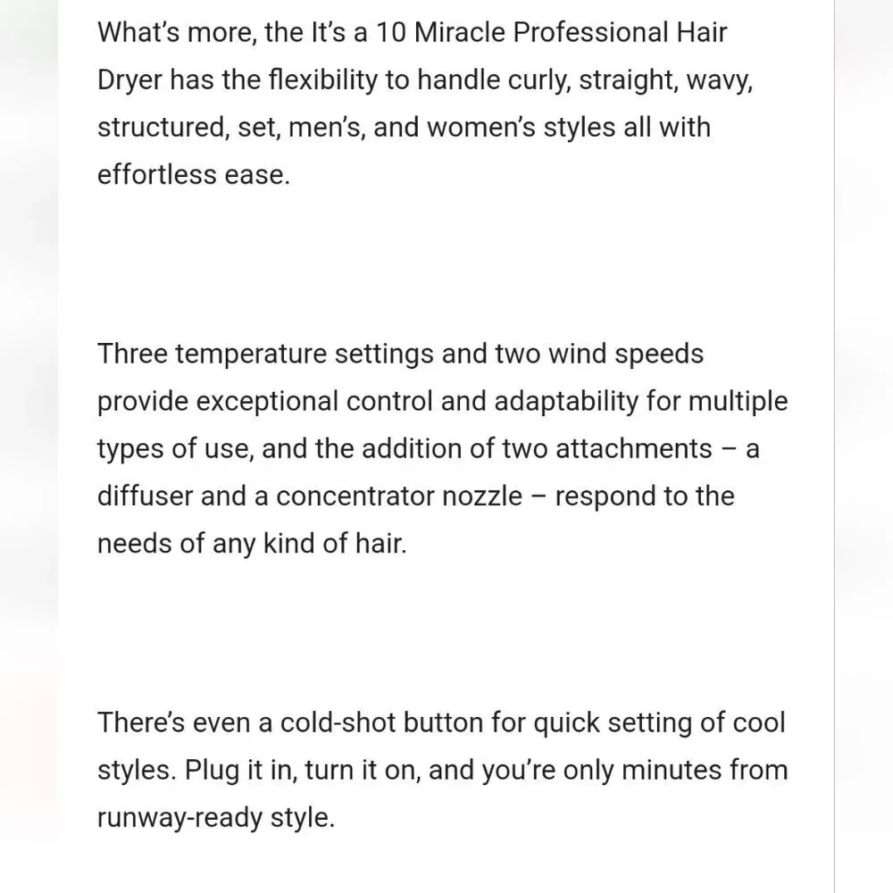 It's a 10 Haircare Miracle Professional‎ Hair Dryer